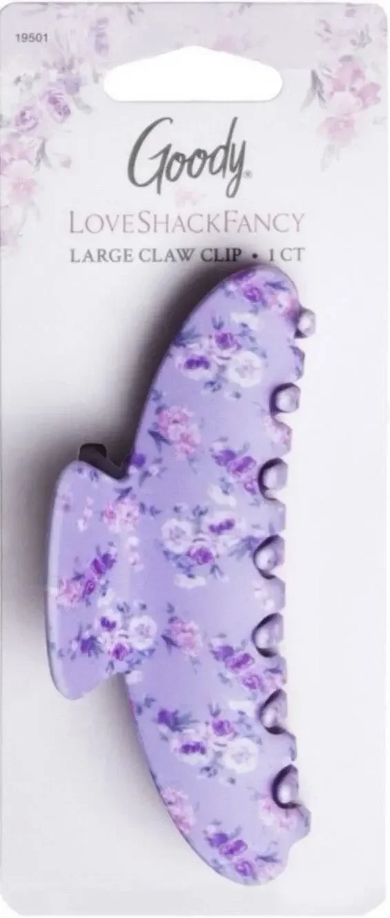 LoveShackFancy x Goody Happy Thoughts Large Claw Clip Hibiscus Purple NWT
